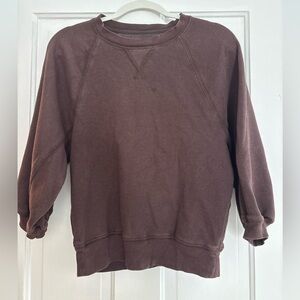 Women’s Brown Sweater with Half Sleeves